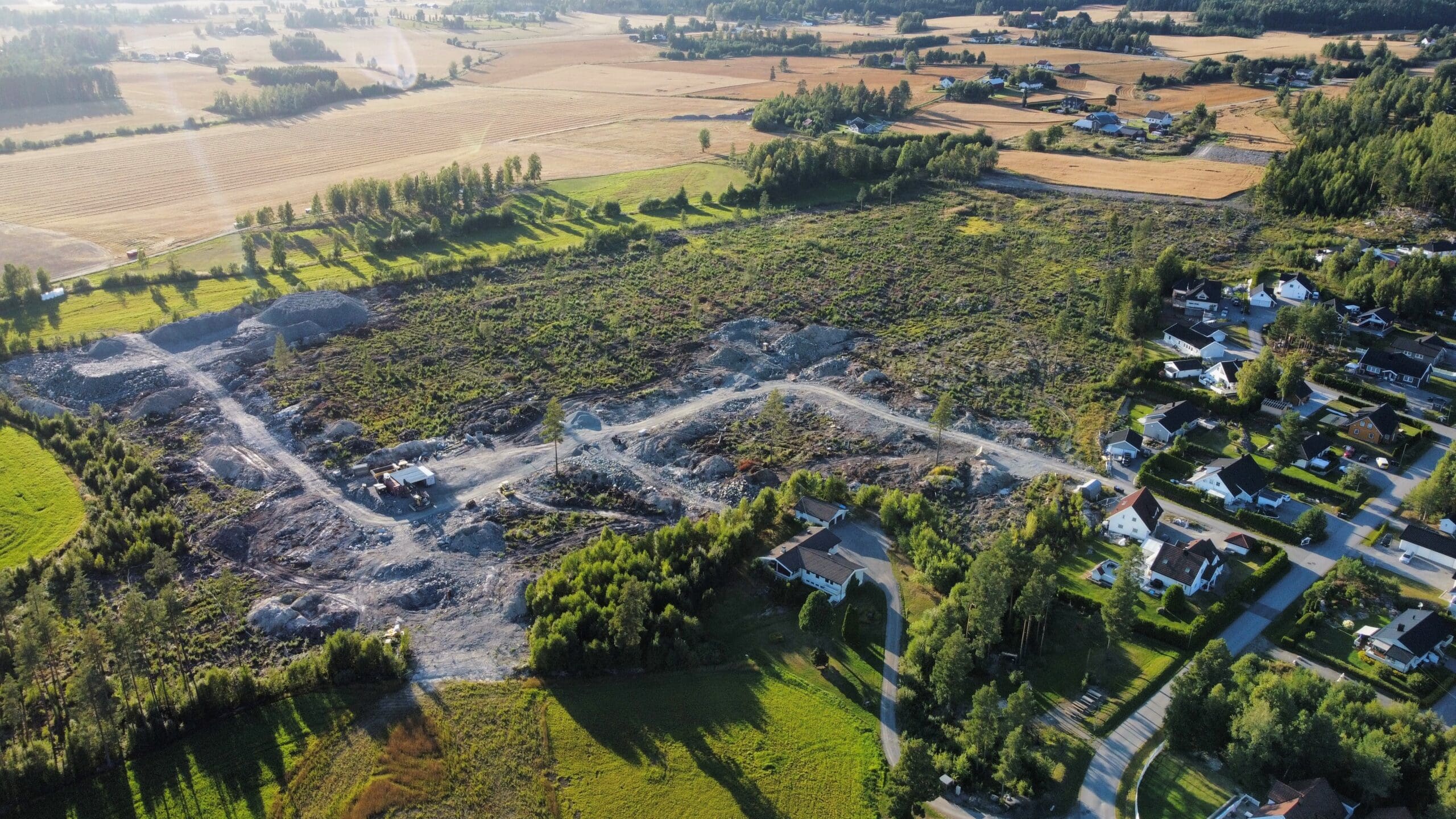 Oversiktsbilde av tomtene på Ullern